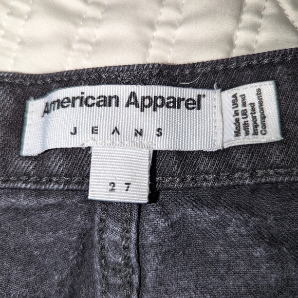 AMERICAN APPAREL Black Cotton High-Rise Raw Edges Jeans Size 27 - Picture 6 of 11